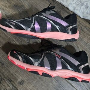Ryka Influence Cross Training Sneakers shoes black pink coral size 8 womens